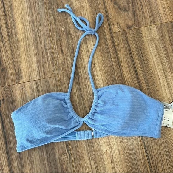 NWT Abercrombie & Fitch Terry Upside Down Halter Triangle Bikini Top - Picture 6 of 9